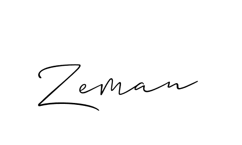 Use a signature maker to create a handwritten signature online. With this signature software, you can design (Allison_Script) your own signature for name Zeman. Zeman signature style 2 images and pictures png