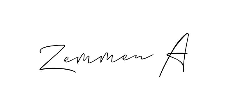 Use a signature maker to create a handwritten signature online. With this signature software, you can design (Allison_Script) your own signature for name Zemmen A. Zemmen A signature style 2 images and pictures png