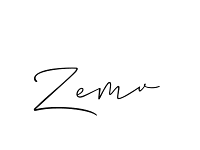 How to make Zemv signature? Allison_Script is a professional autograph style. Create handwritten signature for Zemv name. Zemv signature style 2 images and pictures png