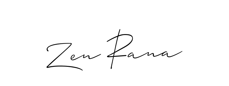Also we have Zen Rana name is the best signature style. Create professional handwritten signature collection using Allison_Script autograph style. Zen Rana signature style 2 images and pictures png