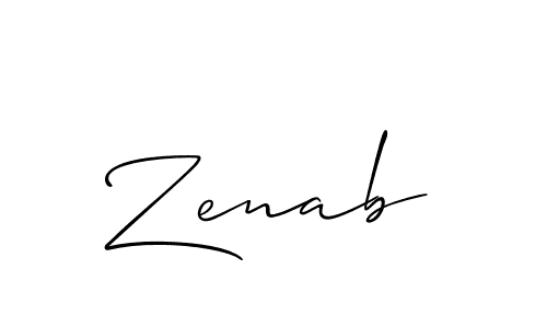 Best and Professional Signature Style for Zenab. Allison_Script Best Signature Style Collection. Zenab signature style 2 images and pictures png