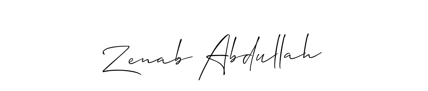 Also we have Zenab Abdullah name is the best signature style. Create professional handwritten signature collection using Allison_Script autograph style. Zenab Abdullah signature style 2 images and pictures png