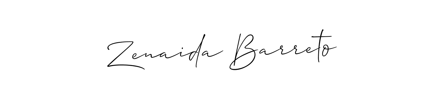 Allison_Script is a professional signature style that is perfect for those who want to add a touch of class to their signature. It is also a great choice for those who want to make their signature more unique. Get Zenaida Barreto name to fancy signature for free. Zenaida Barreto signature style 2 images and pictures png