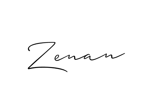 Design your own signature with our free online signature maker. With this signature software, you can create a handwritten (Allison_Script) signature for name Zenan. Zenan signature style 2 images and pictures png