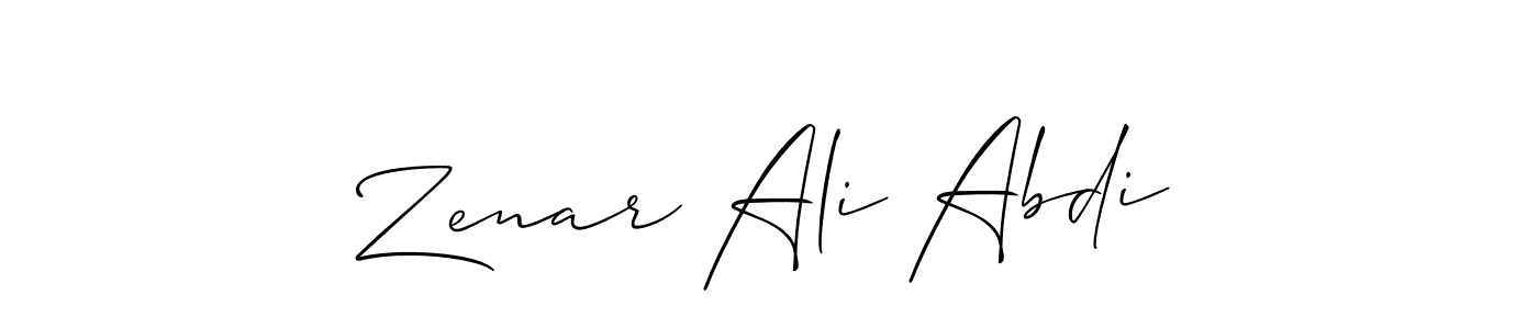 Zenar Ali Abdi stylish signature style. Best Handwritten Sign (Allison_Script) for my name. Handwritten Signature Collection Ideas for my name Zenar Ali Abdi. Zenar Ali Abdi signature style 2 images and pictures png