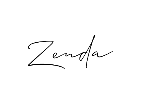 Zenda stylish signature style. Best Handwritten Sign (Allison_Script) for my name. Handwritten Signature Collection Ideas for my name Zenda. Zenda signature style 2 images and pictures png