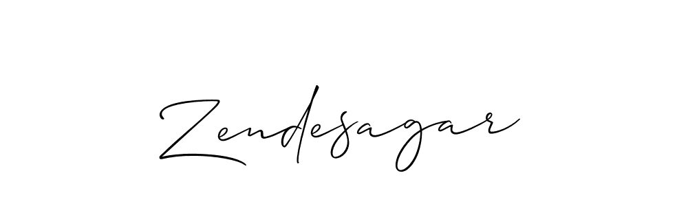 How to make Zendesagar signature? Allison_Script is a professional autograph style. Create handwritten signature for Zendesagar name. Zendesagar signature style 2 images and pictures png