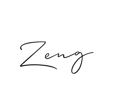 Create a beautiful signature design for name Zeng. With this signature (Allison_Script) fonts, you can make a handwritten signature for free. Zeng signature style 2 images and pictures png