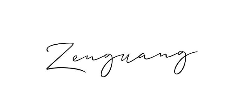 Design your own signature with our free online signature maker. With this signature software, you can create a handwritten (Allison_Script) signature for name Zenguang. Zenguang signature style 2 images and pictures png