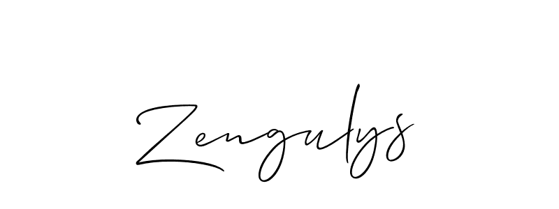 Make a beautiful signature design for name Zengulys. With this signature (Allison_Script) style, you can create a handwritten signature for free. Zengulys signature style 2 images and pictures png