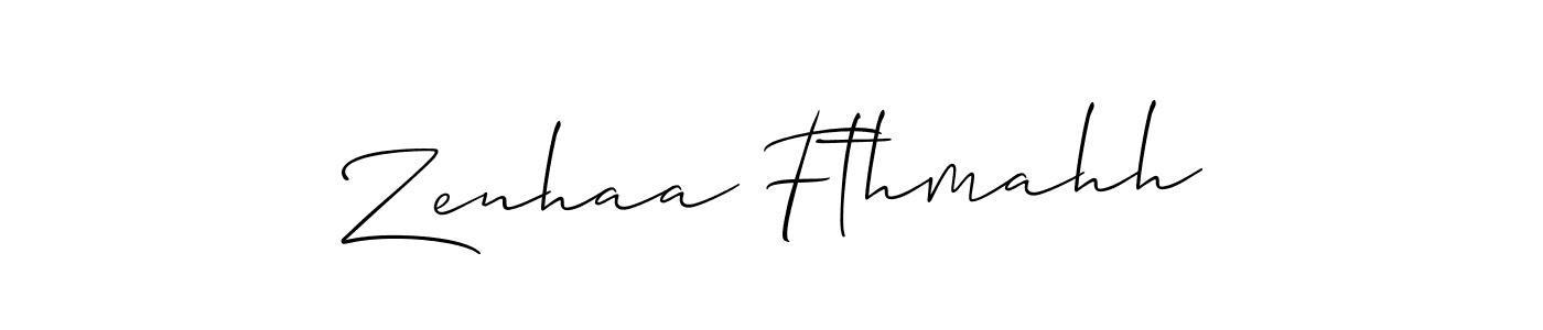 Make a short Zenhaa Fthmahh signature style. Manage your documents anywhere anytime using Allison_Script. Create and add eSignatures, submit forms, share and send files easily. Zenhaa Fthmahh signature style 2 images and pictures png