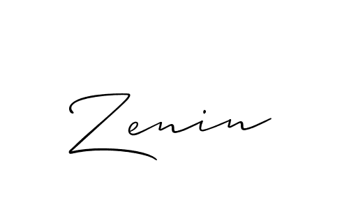 The best way (Allison_Script) to make a short signature is to pick only two or three words in your name. The name Zenin include a total of six letters. For converting this name. Zenin signature style 2 images and pictures png