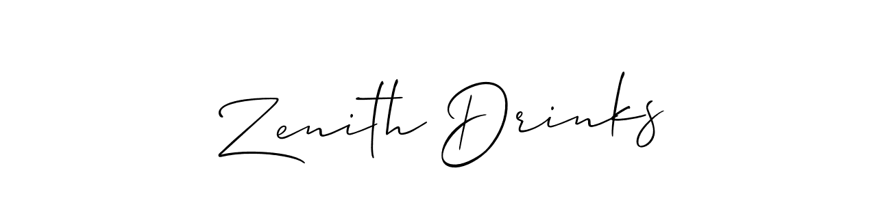 You should practise on your own different ways (Allison_Script) to write your name (Zenith Drinks) in signature. don't let someone else do it for you. Zenith Drinks signature style 2 images and pictures png