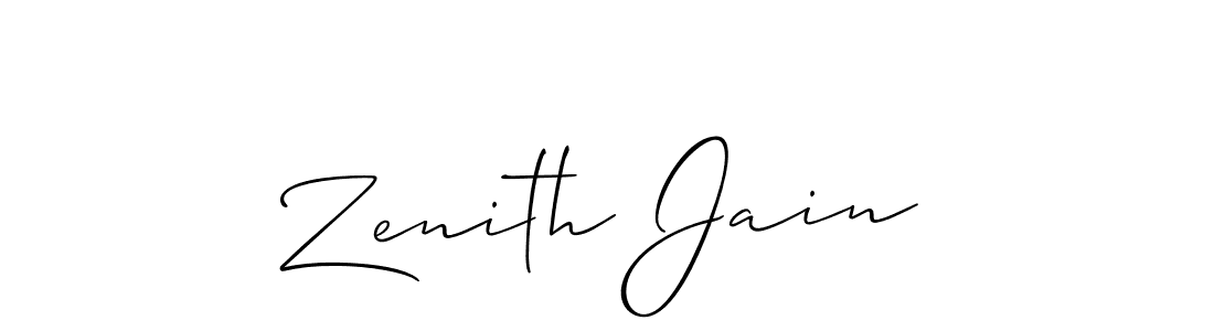 Make a beautiful signature design for name Zenith Jain. With this signature (Allison_Script) style, you can create a handwritten signature for free. Zenith Jain signature style 2 images and pictures png