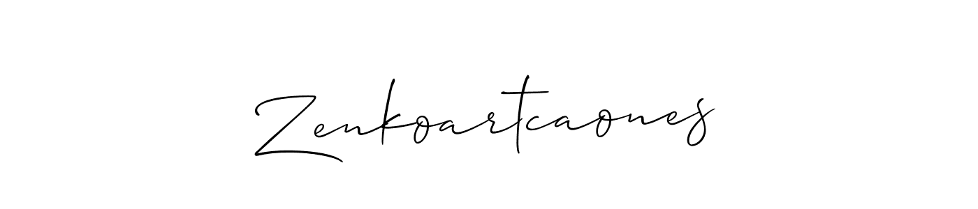 How to make Zenkoartcaones name signature. Use Allison_Script style for creating short signs online. This is the latest handwritten sign. Zenkoartcaones signature style 2 images and pictures png