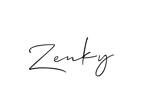 How to make Zenky name signature. Use Allison_Script style for creating short signs online. This is the latest handwritten sign. Zenky signature style 2 images and pictures png
