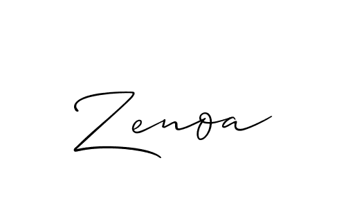 Make a beautiful signature design for name Zenoa. With this signature (Allison_Script) style, you can create a handwritten signature for free. Zenoa signature style 2 images and pictures png