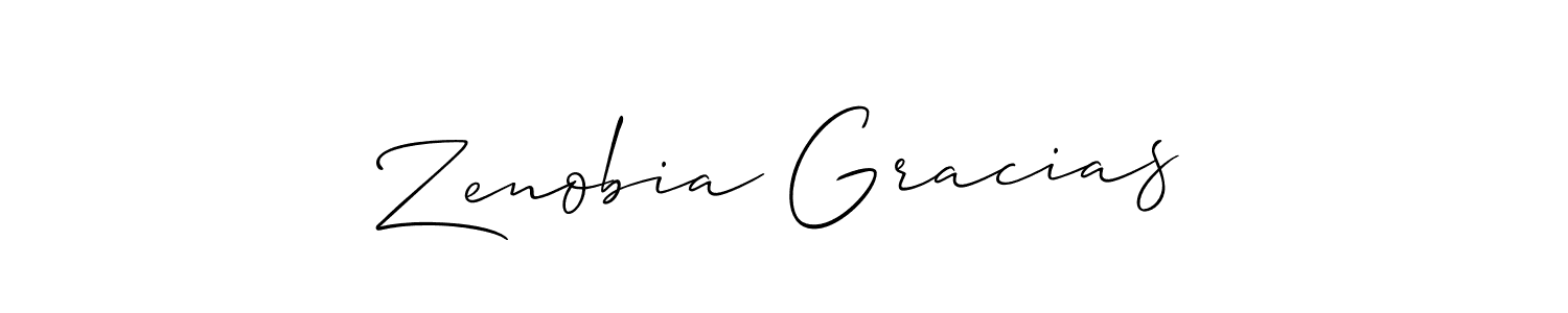 How to make Zenobia Gracias signature? Allison_Script is a professional autograph style. Create handwritten signature for Zenobia Gracias name. Zenobia Gracias signature style 2 images and pictures png