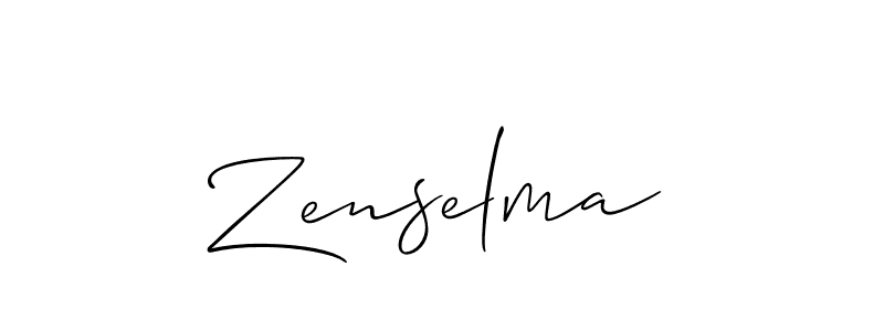 Allison_Script is a professional signature style that is perfect for those who want to add a touch of class to their signature. It is also a great choice for those who want to make their signature more unique. Get Zenselma name to fancy signature for free. Zenselma signature style 2 images and pictures png