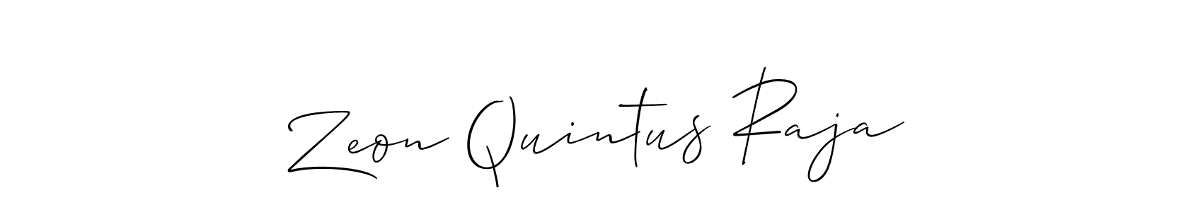 The best way (Allison_Script) to make a short signature is to pick only two or three words in your name. The name Zeon Quintus Raja include a total of six letters. For converting this name. Zeon Quintus Raja signature style 2 images and pictures png