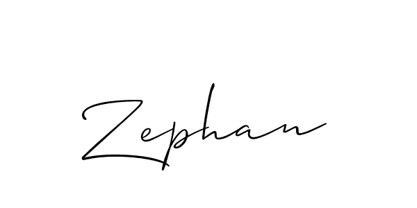 How to make Zephan name signature. Use Allison_Script style for creating short signs online. This is the latest handwritten sign. Zephan signature style 2 images and pictures png