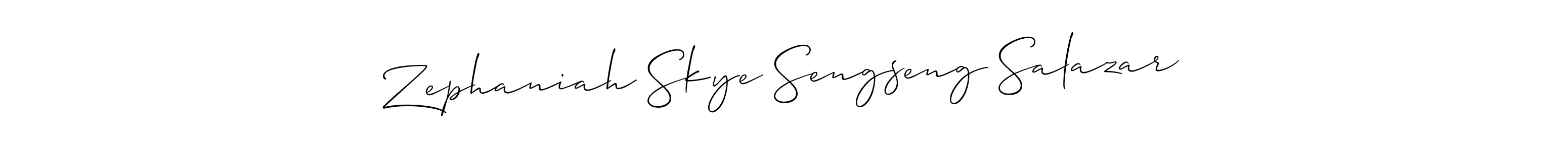 if you are searching for the best signature style for your name Zephaniah Skye Sengseng Salazar. so please give up your signature search. here we have designed multiple signature styles  using Allison_Script. Zephaniah Skye Sengseng Salazar signature style 2 images and pictures png