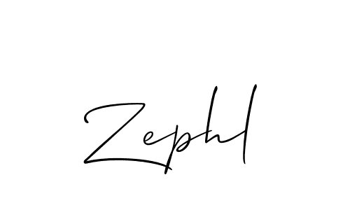 The best way (Allison_Script) to make a short signature is to pick only two or three words in your name. The name Zephl include a total of six letters. For converting this name. Zephl signature style 2 images and pictures png