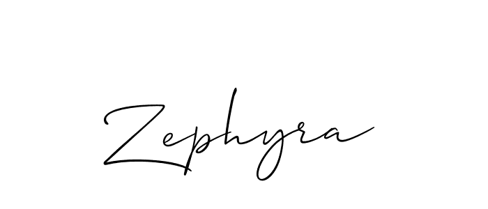 Design your own signature with our free online signature maker. With this signature software, you can create a handwritten (Allison_Script) signature for name Zephyra. Zephyra signature style 2 images and pictures png