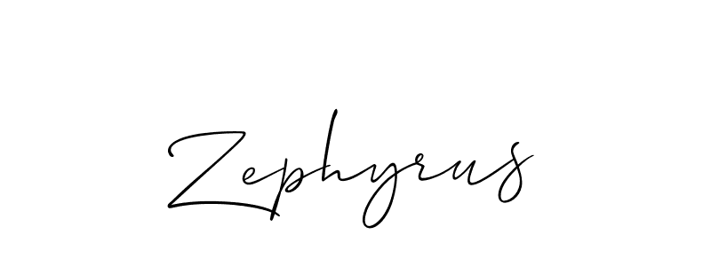 How to make Zephyrus signature? Allison_Script is a professional autograph style. Create handwritten signature for Zephyrus name. Zephyrus signature style 2 images and pictures png