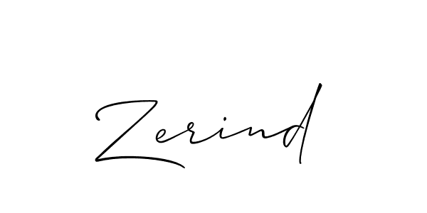 How to make Zerind name signature. Use Allison_Script style for creating short signs online. This is the latest handwritten sign. Zerind signature style 2 images and pictures png