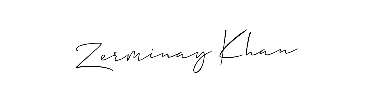 You should practise on your own different ways (Allison_Script) to write your name (Zerminay Khan) in signature. don't let someone else do it for you. Zerminay Khan signature style 2 images and pictures png