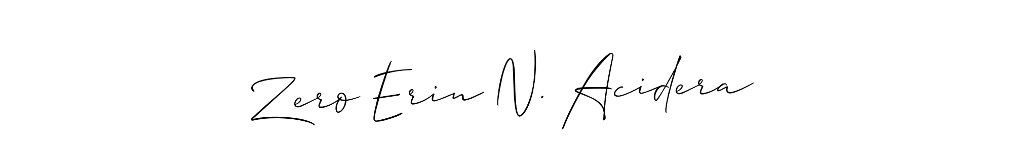 How to make Zero Erin N. Acidera name signature. Use Allison_Script style for creating short signs online. This is the latest handwritten sign. Zero Erin N. Acidera signature style 2 images and pictures png