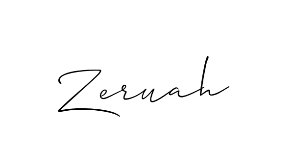 How to make Zeruah name signature. Use Allison_Script style for creating short signs online. This is the latest handwritten sign. Zeruah signature style 2 images and pictures png