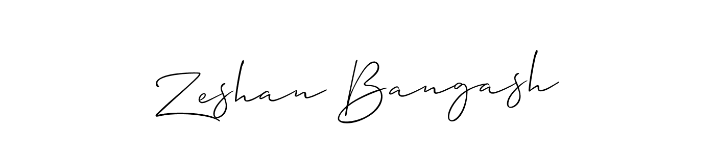 You should practise on your own different ways (Allison_Script) to write your name (Zeshan Bangash) in signature. don't let someone else do it for you. Zeshan Bangash signature style 2 images and pictures png