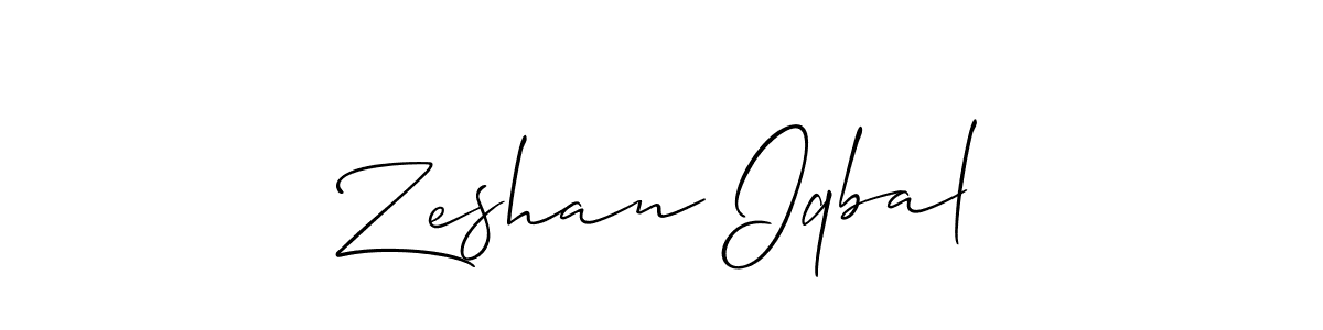 How to make Zeshan Iqbal signature? Allison_Script is a professional autograph style. Create handwritten signature for Zeshan Iqbal name. Zeshan Iqbal signature style 2 images and pictures png