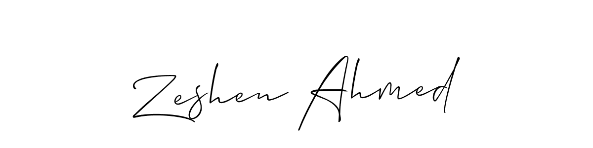 Zeshen Ahmed stylish signature style. Best Handwritten Sign (Allison_Script) for my name. Handwritten Signature Collection Ideas for my name Zeshen Ahmed. Zeshen Ahmed signature style 2 images and pictures png