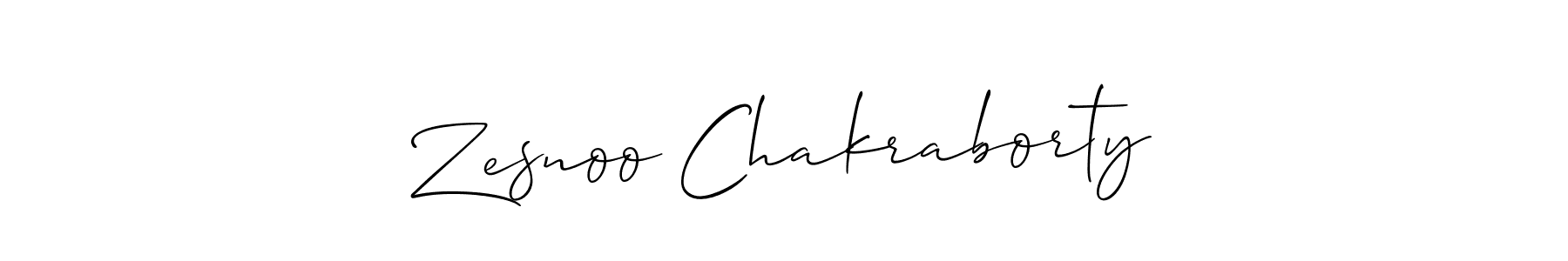 Allison_Script is a professional signature style that is perfect for those who want to add a touch of class to their signature. It is also a great choice for those who want to make their signature more unique. Get Zesnoo Chakraborty name to fancy signature for free. Zesnoo Chakraborty signature style 2 images and pictures png
