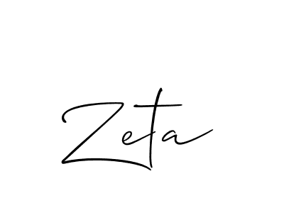 How to make Zeta name signature. Use Allison_Script style for creating short signs online. This is the latest handwritten sign. Zeta signature style 2 images and pictures png
