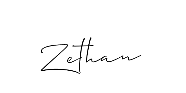 Design your own signature with our free online signature maker. With this signature software, you can create a handwritten (Allison_Script) signature for name Zethan. Zethan signature style 2 images and pictures png