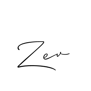 How to make Zev name signature. Use Allison_Script style for creating short signs online. This is the latest handwritten sign. Zev signature style 2 images and pictures png