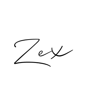 Design your own signature with our free online signature maker. With this signature software, you can create a handwritten (Allison_Script) signature for name Zex. Zex signature style 2 images and pictures png