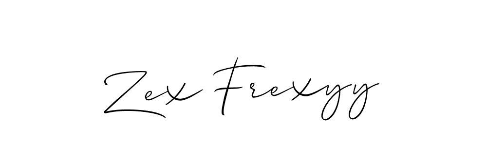 Use a signature maker to create a handwritten signature online. With this signature software, you can design (Allison_Script) your own signature for name Zex Frexyy. Zex Frexyy signature style 2 images and pictures png