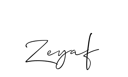 Create a beautiful signature design for name Zeyaf. With this signature (Allison_Script) fonts, you can make a handwritten signature for free. Zeyaf signature style 2 images and pictures png