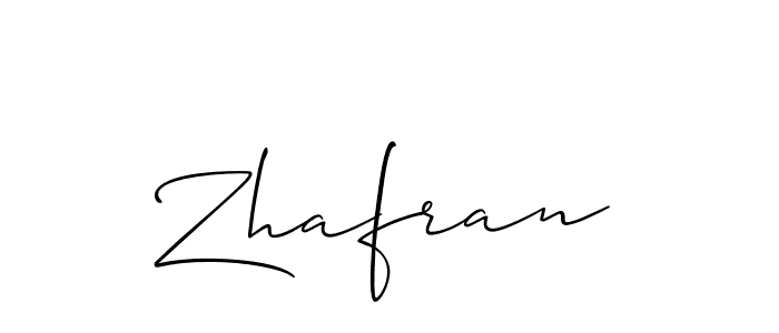 Use a signature maker to create a handwritten signature online. With this signature software, you can design (Allison_Script) your own signature for name Zhafran. Zhafran signature style 2 images and pictures png
