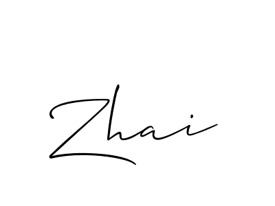 Use a signature maker to create a handwritten signature online. With this signature software, you can design (Allison_Script) your own signature for name Zhai. Zhai signature style 2 images and pictures png