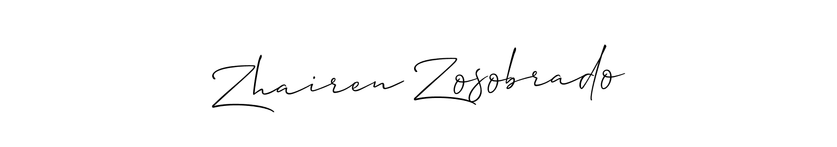 Also we have Zhairen Zosobrado name is the best signature style. Create professional handwritten signature collection using Allison_Script autograph style. Zhairen Zosobrado signature style 2 images and pictures png