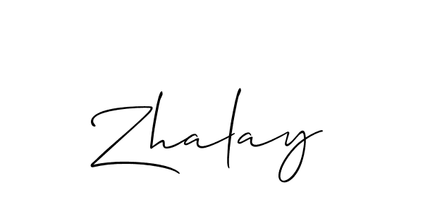 Design your own signature with our free online signature maker. With this signature software, you can create a handwritten (Allison_Script) signature for name Zhalay. Zhalay signature style 2 images and pictures png