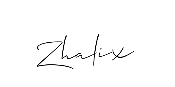 Make a beautiful signature design for name Zhalix. With this signature (Allison_Script) style, you can create a handwritten signature for free. Zhalix signature style 2 images and pictures png