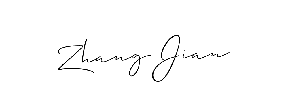Design your own signature with our free online signature maker. With this signature software, you can create a handwritten (Allison_Script) signature for name Zhang Jian. Zhang Jian signature style 2 images and pictures png