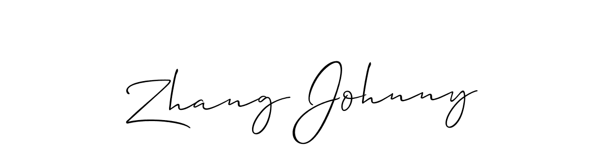 How to make Zhang Johnny signature? Allison_Script is a professional autograph style. Create handwritten signature for Zhang Johnny name. Zhang Johnny signature style 2 images and pictures png